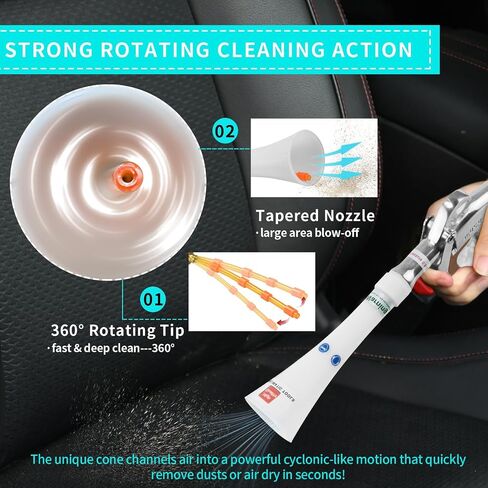Tornado Dry Cleaning Gun with Brass Adjustable Air Flow Nozzle,Air Blower Gun Quickly Blasts Dirt and Dust from Surface Works with Air Compressor in Kuwait