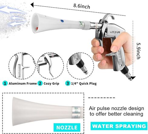 Tornado Dry Cleaning Gun with Brass Adjustable Air Flow Nozzle,Air Blower Gun Quickly Blasts Dirt and Dust from Surface Works with Air Compressor in Kuwait