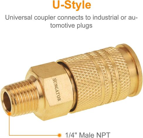 SUNGATOR Air Hose Fittings 1/4" NPT, 16-Piece Solid Brass Quick Connect Air Line Fittings, 1/4 Inch Compressor Accessories, Coupler and Plug Kit, 1/4'' Quick Connect Hose Repair Kit in Saudi Arabia