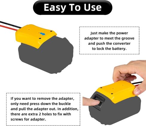 محول عجلة الطاقة متوافق مع بطارية DeWalt 20V مع محطات الصمامات والأسلاك ، تناسب DeWalt 20V DCB205 DCB206 DCB200 in Kuwait