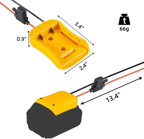 محول عجلة الطاقة متوافق مع بطارية DeWalt 20V مع محطات الصمامات والأسلاك ، تناسب DeWalt 20V DCB205 DCB206 DCB200 in Kuwait