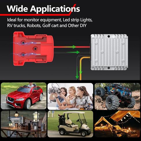18V to 12V Step Down Power Inverter Aadpter Works with Milwaukee 18 Volt Battery, DC 18V to DC 12V 20A 240W Power Wheel Converter, Buck Boost Voltage Regulator with Low Voltage Protection in Saudi Arabia