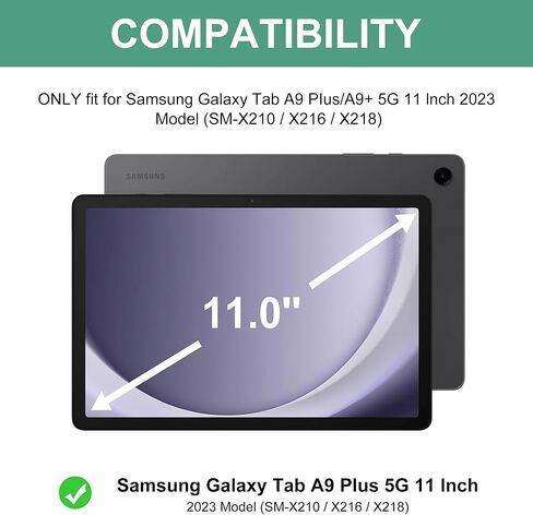 حافظة لوحة مفاتيح لجهاز Samsung Galaxy Tab A9 Plus/A9+ 5G 11 بوصة 2023، 7 ألوان خلفية، نوم/استيقاظ تلقائي، بلوتوث لاسلكي، لوحة مفاتيح قابلة للفصل، غطاء فوليو ذكي مع حامل قلم S، وردي in Saudi Arabia
