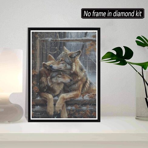 SKRYUIE لوحة ألماس 5D انعكاس الفهد مثقاب كامل حسب الأرقام، طلاء ملصق بأحجار الراين DIY مع مجموعة ألماسية ديكورات فنية (12 × 16 بوصة) in Saudi Arabia