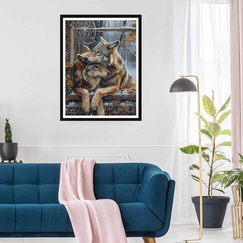 SKRYUIE لوحة ألماس 5D انعكاس الفهد مثقاب كامل حسب الأرقام، طلاء ملصق بأحجار الراين DIY مع مجموعة ألماسية ديكورات فنية (12 × 16 بوصة) in Saudi Arabia