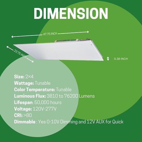 2 Pack 2X4 LED Flat Panel Light with Emergency Battery Backup 35W-40W-45W-50W Wattage Selectable 3000K-3500-4000K-5000K in Saudi Arabia
