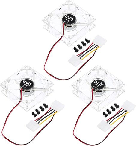 MECCANIXITY Clear Computer Case Fan 1800RPM 80mm 4 Pin Blue LED Silent Cooling Fan 4 LED 12V for Desktop Computer Radiators with 4 Screws in Saudi Arabia