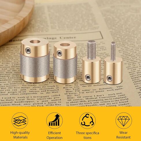Glass Diamond Grinder Bit Head Tools Stained Glass Drill Bits Brass Core Stained Glass Grinder Bits Stain Glass Tools Diamond Grinding Bit Head Tools for Stained Glass 4 Sizes (1" 3/4" 1/4" 1/8") in Saudi Arabia