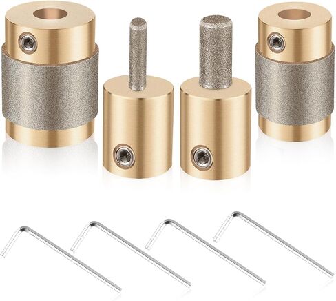 Glass Diamond Grinder Bit Head Tools Stained Glass Drill Bits Brass Core Stained Glass Grinder Bits Stain Glass Tools Diamond Grinding Bit Head Tools for Stained Glass 4 Sizes (1" 3/4" 1/4" 1/8") in Saudi Arabia