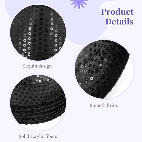 OMISTAR 12 PCS Sequin Hats, Western Glitter Sequin Hats, Unisex Solid Color Dance Hats Retro Disco Caps Unisex Costume Caps for Women Men Party Props Supplies in Saudi Arabia