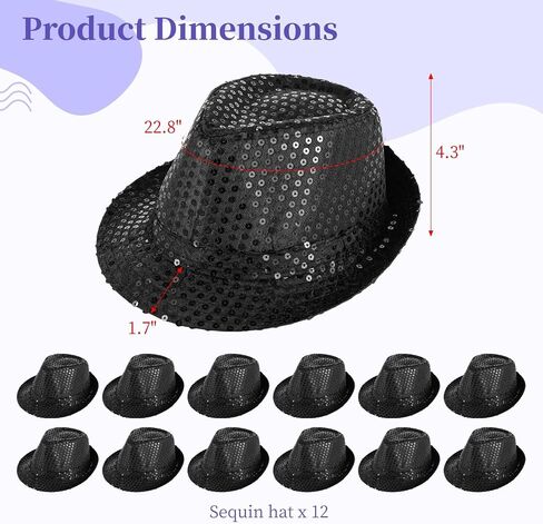 OMISTAR 12 PCS Sequin Hats, Western Glitter Sequin Hats, Unisex Solid Color Dance Hats Retro Disco Caps Unisex Costume Caps for Women Men Party Props Supplies in Saudi Arabia
