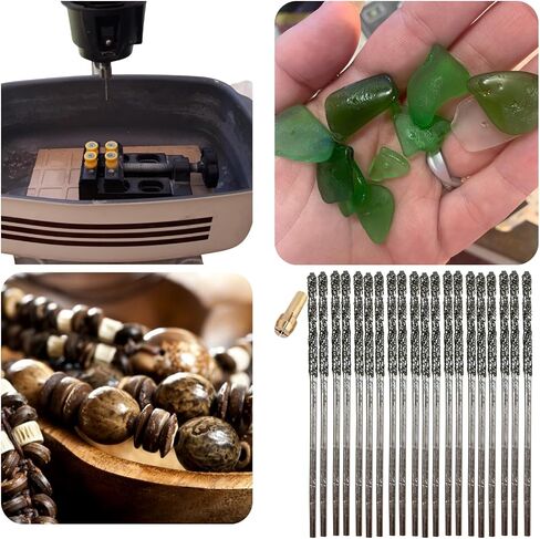 Drilax 1mm 1.5mm 2mm 2mm 2mm الماس بتات للحجارة ، والزجاج البحري ، والصدف المتوافقة مع Dremel - 4 collets شملت 24 جهاز كمبيوتر الشخصي in Saudi Arabia