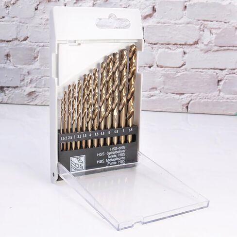 M35 Cobalt Round Straight Handle Metric Drill bit Set 1.5mm-6.5mm Drill Bits Suitable for Stainless Steel, Hard Metal, Cast Iron, Copper, Aluminum Plastic (1.5mm-6.5mm/13pcs) in Saudi Arabia