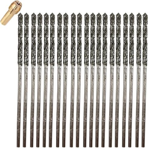 Drilax 1mm 1.5mm 2mm 2mm 2mm الماس بتات للحجارة ، والزجاج البحري ، والصدف المتوافقة مع Dremel - 4 collets شملت 24 جهاز كمبيوتر الشخصي in Saudi Arabia