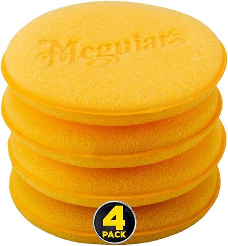 Meguiar's 4" Foam Applicator Pads, 4 Count - Ultra-Soft Hand Applicators with a Tight-Cell Foam Construction for a Smooth Application of Waxes, Polishes, Tire Dressing, Protectants and More, 4 Pack in Saudi Arabia