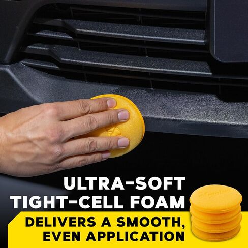 Meguiar's 4" Foam Applicator Pads, 4 Count - Ultra-Soft Hand Applicators with a Tight-Cell Foam Construction for a Smooth Application of Waxes, Polishes, Tire Dressing, Protectants and More, 4 Pack in Saudi Arabia