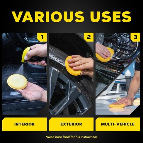 Meguiar's 4" Foam Applicator Pads, 4 Count - Ultra-Soft Hand Applicators with a Tight-Cell Foam Construction for a Smooth Application of Waxes, Polishes, Tire Dressing, Protectants and More, 4 Pack in Saudi Arabia
