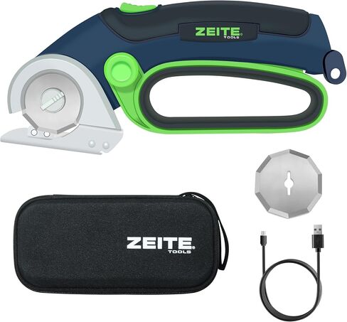 ZEITE 4V Cardboard Box Cutter,Cordless Electric Scissors,Max Cutting 1/4",Ideal for Cardboard,Thin Carpet & Plastic Recycling,Easy to Hold and Safe,Green in Kuwait