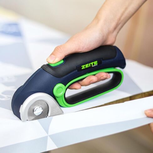 ZEITE 4V Cardboard Box Cutter,Cordless Electric Scissors,Max Cutting 1/4",Ideal for Cardboard,Thin Carpet & Plastic Recycling,Easy to Hold and Safe,Green in Kuwait