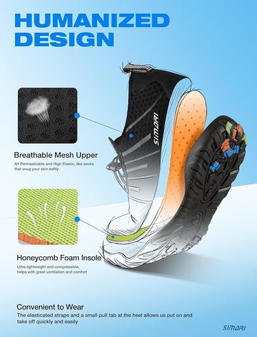 SIMARI Water Shoes for Women Men - Barefoot Quick-Dry Aqua Socks | Lightweight Swim Shoes for Surfing, Swimming, Beach Sports, Kayaking, Diving | Non-Slip Design in Saudi Arabia