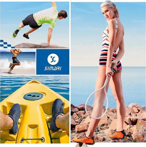SIMARI Water Shoes for Women Men - Barefoot Quick-Dry Aqua Socks | Lightweight Swim Shoes for Surfing, Swimming, Beach Sports, Kayaking, Diving | Non-Slip Design in Saudi Arabia