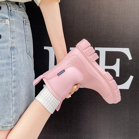 Harssidanzar Womens Short Short Rain Boots حذاء حديقة مقاوم للماء. in Kuwait
