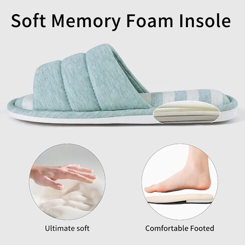 shevalues Open Toe House Slippers for Women Men Soft Cotton Indoor Shoes Memory Foam Slip On bedroom Slippers in Saudi Arabia