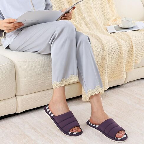 shevalues Open Toe House Slippers for Women Men Soft Cotton Indoor Shoes Memory Foam Slip On bedroom Slippers in Saudi Arabia
