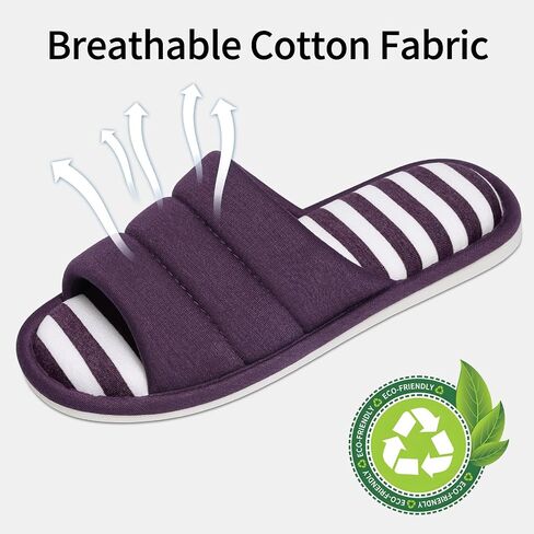 shevalues Open Toe House Slippers for Women Men Soft Cotton Indoor Shoes Memory Foam Slip On bedroom Slippers in Saudi Arabia