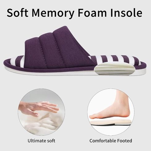 shevalues Open Toe House Slippers for Women Men Soft Cotton Indoor Shoes Memory Foam Slip On bedroom Slippers in Saudi Arabia