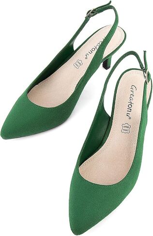 Greatonu Women's Slingback Histen Histen Cyen Pounding Toe Dress Pumps Pumps Shoes in Kuwait