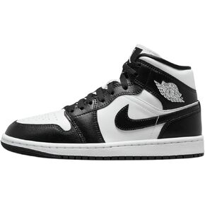 NIKE Women's Air Jordan 1 Sneaker, White Black Panda Mid, 7