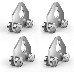 4 Wheel Trolley Assembly Roller Trolley - Use with 1-5/8" Wide and All 1-5/8" or Taller Strut Channel (Silver-2 Pack)