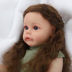 Realistic Reborn Baby Dolls 22 inch with Blonde Curly Hair Real Life Like Bebe Doll for Girls Lifelike Full Body Vinyl Toddler Baby Dolls with Full Accessories & Gift Box for Kids Age 3+