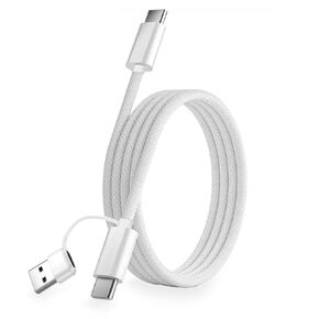 Braided USB C to USB C Cable 3ft - 60W Type C Fast Charger, USBC to USB-C Woven Power Cord for iPhone 15 Pro Max/MacBook/iPad/Samsung Galaxy/Android Devices and More [Pack of 2]