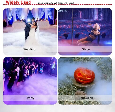 Low Lying Fog Machine, 1200 Watt Water Based Ground Fog Machine with Wireless Remote, DMX 512, Manual Control - Ideal for Weddings, Halloween, Parties, DJs, and Stage Performances in Saudi Arabia