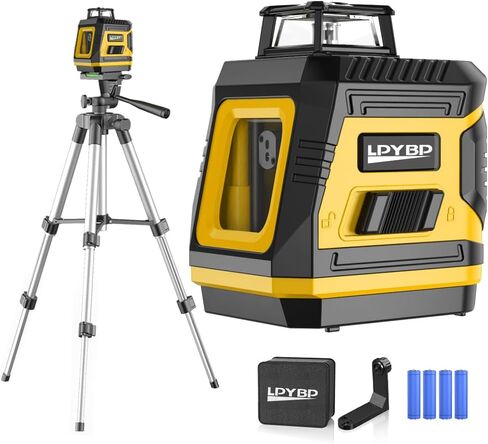 Laser Level 360 Self Leveling with Tripod, 200ft/60m working distance with vertical and horizontal lines, self-leveling mode&IP54 waterproof set in Saudi Arabia