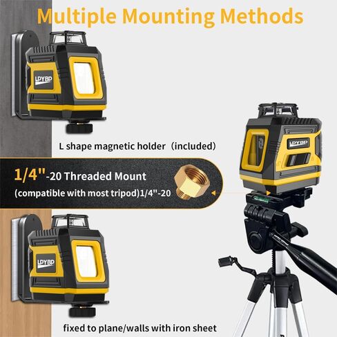 Laser Level 360 Self Leveling with Tripod, 200ft/60m working distance with vertical and horizontal lines, self-leveling mode&IP54 waterproof set in Saudi Arabia