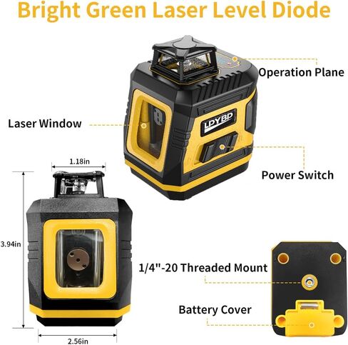 Laser Level 360 Self Leveling with Tripod, 200ft/60m working distance with vertical and horizontal lines, self-leveling mode&IP54 waterproof set in Saudi Arabia