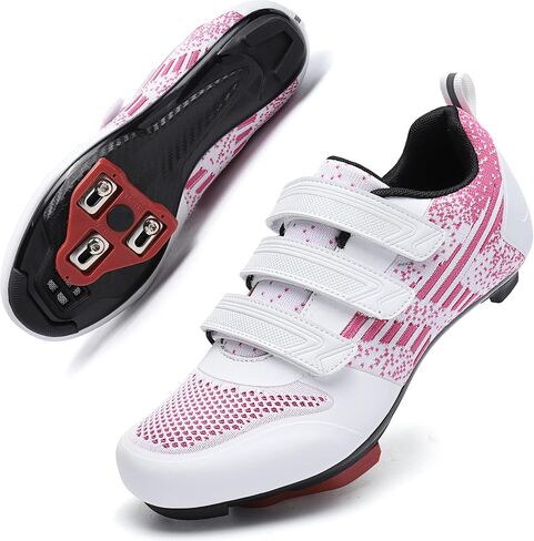 Unisex Road Bike Cycling Shoes Compatible with Peloton Shimano SPD Bike Riding Shoes for Men Women, 3 Straps, Pre-Installed Delta Cleats for Indoor Outdoor Cycling Biking in Saudi Arabia