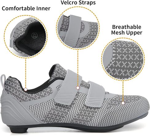 Unisex Road Bike Cycling Shoes Compatible with Peloton Shimano SPD Bike Riding Shoes for Men Women, 3 Straps, Pre-Installed Delta Cleats for Indoor Outdoor Cycling Biking in Kuwait