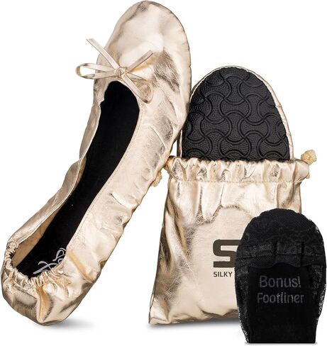 Silky Toes Foldable Flats for Women Purse Ballet Shoes Ballerina Slippers in Kuwait