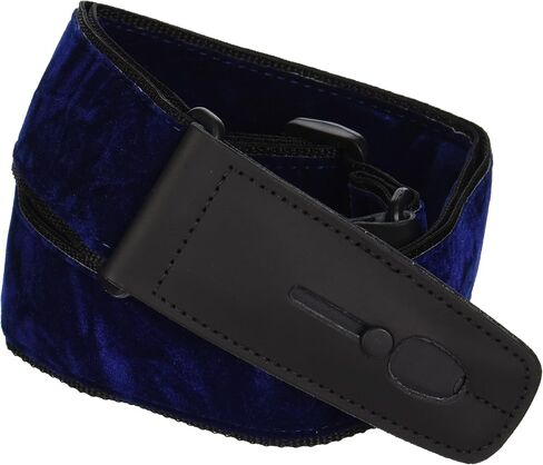 Lock-It Straps LIS-073CV2-SLV Crushed Velvet Guitar Strap - Silver in Saudi Arabia