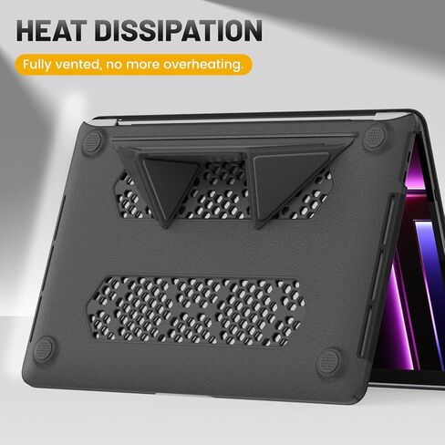 حافظة HXCASEAC متوافقة مع حافظة MacBook Pro مقاس 13 بوصة 2022 2020 مع حامل قابل للطي، غطاء حماية صلب مضاد للخدش لـA2338، A2289، A2251، A2159، A1989 قماش، أزرق داكن in Kuwait