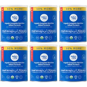 Baby's Only A2 Organic Milk Infant Formula, A2 Milk Based Powder, Organic Baby Formula with A2 Beta-Casein Protein, Iron, Vitamin E, Vitamin D, Easy to Digest, Newborn to 12 Months Old, 21 oz, 1 Pack