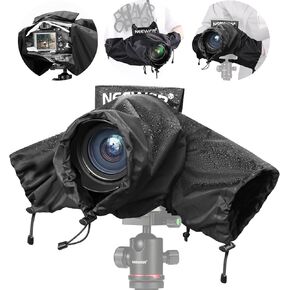 NEEWER Camera Rain Cover, Large Size Durable Nylon Raincoat Compatible with Canon Sony Nikon DSLR Mirrorless Vlog Camera & Lenses 300/400/500/600/800mm, with Sleeves/Drawstrings/Viewing Window, PB004