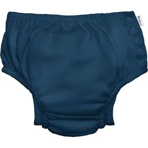 i play. by green sprouts Reusable, Eco Snap Swim Diaper with Gussets, UPF 50, Navy, Patented Design, STANDARD 100 by OEKO-TEX Certified 24 mo