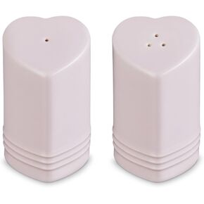 Le Creuset Stoneware Heart Shaped Salt & Pepper Shakers, 4 oz. Each, Cerise