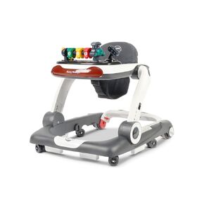 Music and Lights Baby Walker with Wheels, 6 in 1 Baby Activity Center w/Ergonomic backrest Design, Baby Walkers for Boys w/Foot Pads, Music Bouncer Walkers for Boys Girls Babies 6-18 Months, Black