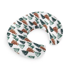 HawSkgFub Christmas Woodland Animal Nursing Pillow Cover for Baby Boys Girls, Winter Xmas Holiday Breastfeeding Pillow Slipcover, Nursing Pillowcase for Newborn Infant, Cover Only